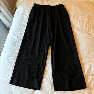 Linen-Blend Wide Leg Pants